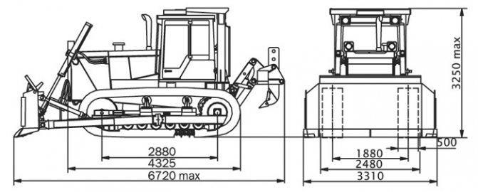 Габаритные размеры бульдозера т-170