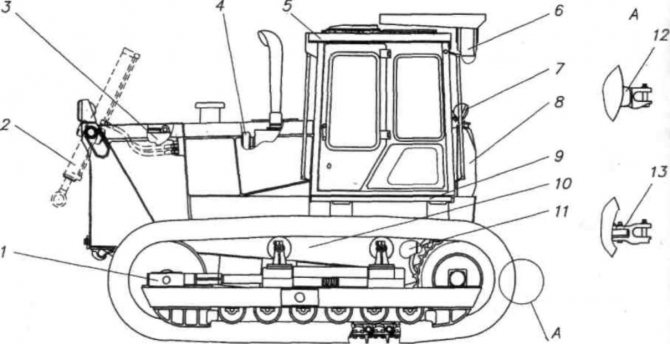 Устройство бульдозера т-170